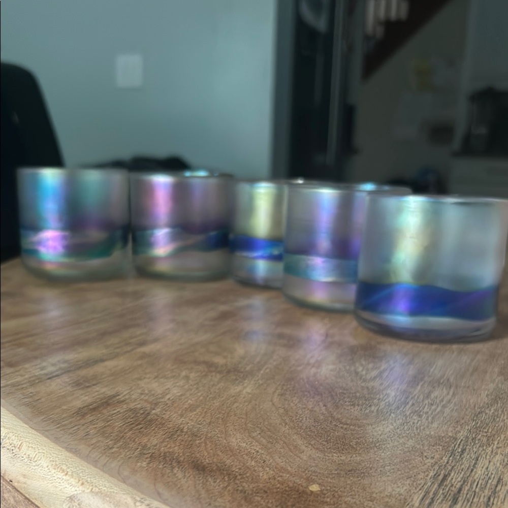 Skookum Handblown Iridescent Glass Candle Holders. / Robert Held